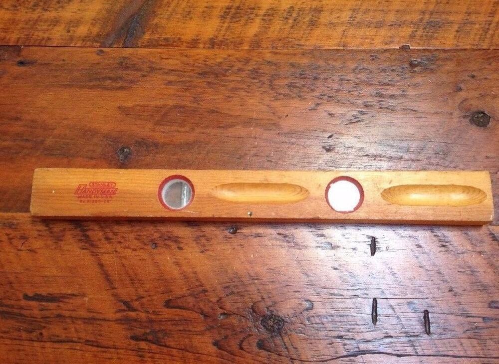 RARE Vtg Stanley Handyman No. H1295 Cabinetmakers Wooden Carpenters Level 20"